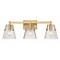 Z-Lite Analia Vanity, 3-Light, 26.25 In.W x 7.5 In.L x 9.25 In.H, Modern Gold/Clear Ribbed 1101-3V-MGLD - alternate 1